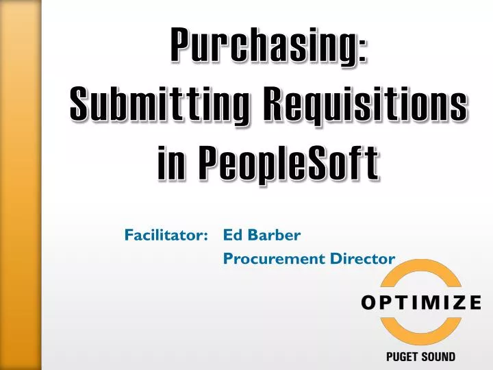 purchasing submitting requisitions in peoplesoft