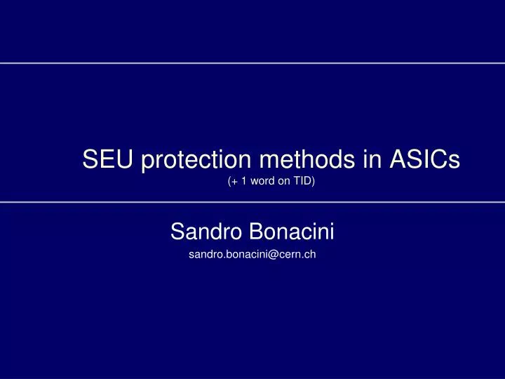 seu protection methods in asics 1 word on tid