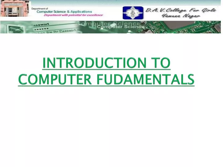 introduction to computer fudamentals