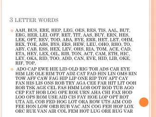 3 letter words