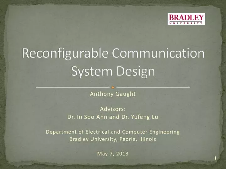 reconfigurable communication system design