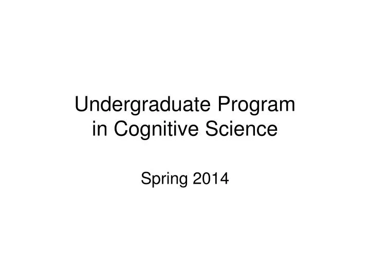 undergraduate program in cognitive science