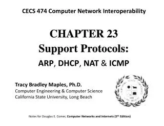 CHAPTE R 23 Support Protocols: A RP , DHCP , NAT &amp; ICMP