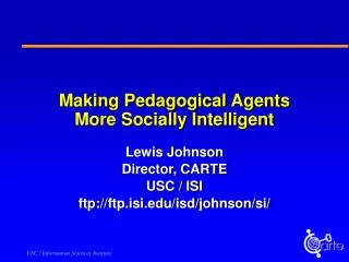 Making Pedagogical Agents More Socially Intelligent