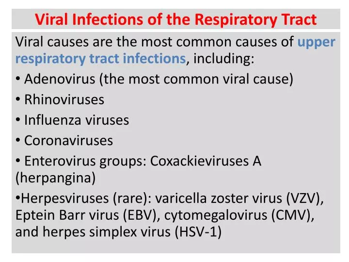 viral infections of the respiratory tract