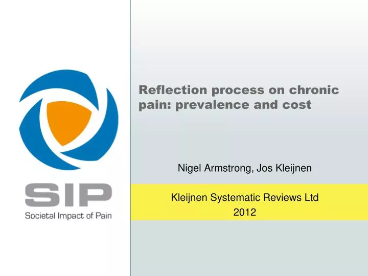 reflection process on chronic pain prevalence and cost