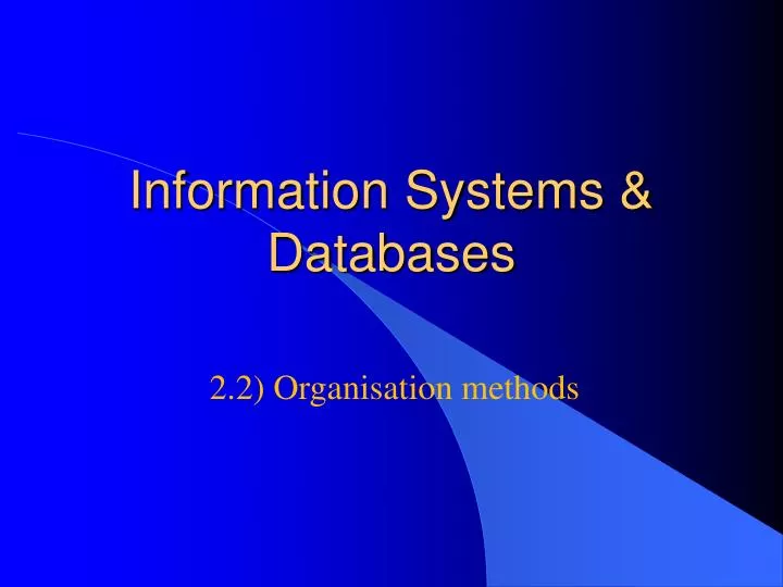 information systems databases