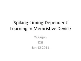 Spiking-Timing-Dependent Learning in Memristive Device
