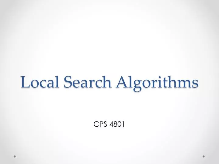 local search algorithms