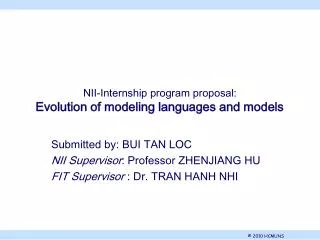 NII-Internship program proposal: Evolution of modeling languages and models
