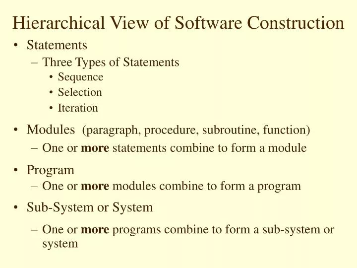 hierarchical view of software construction