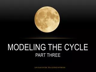 Modeling the Cycle Part Three