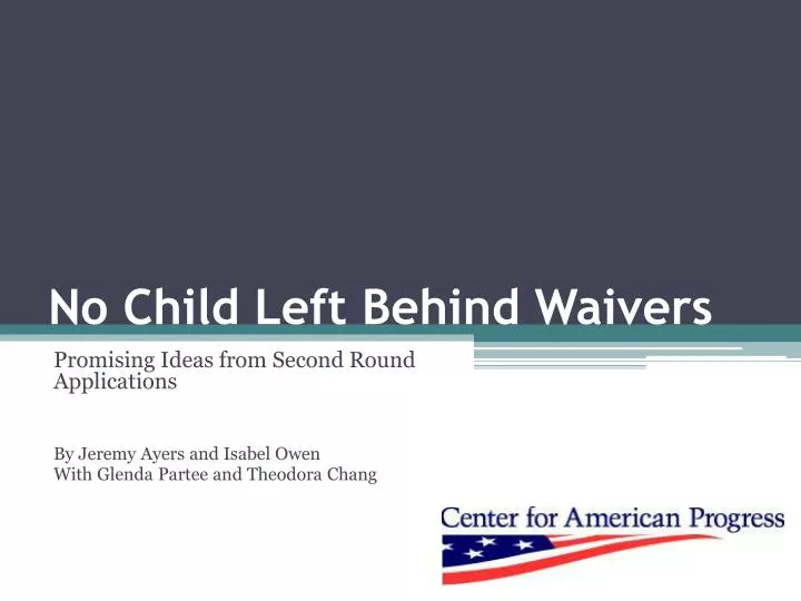 no child left behind waivers