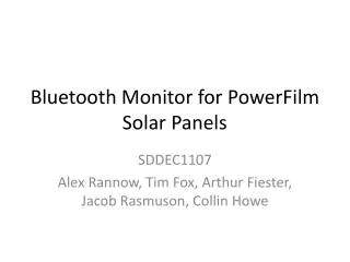 Bluetooth Monitor for PowerFilm Solar Panels