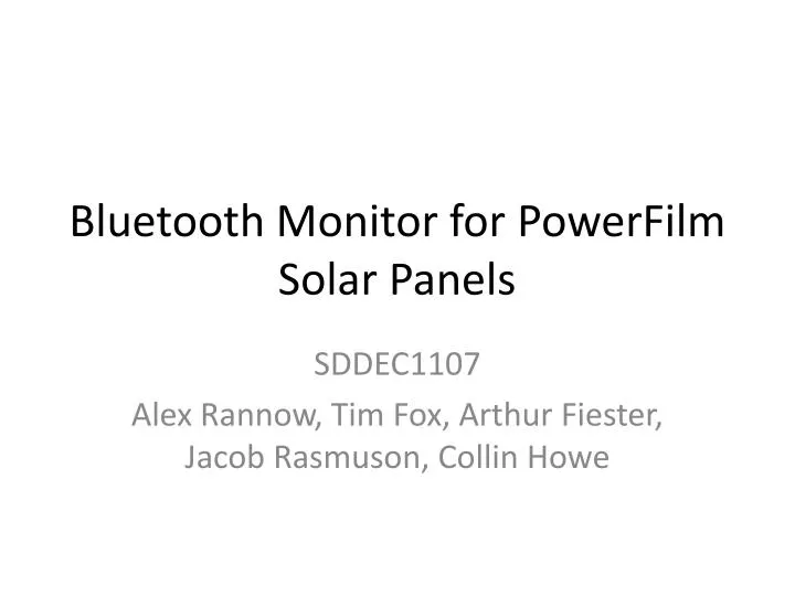 bluetooth monitor for powerfilm solar panels