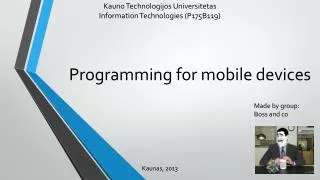 Programming for mobile devices