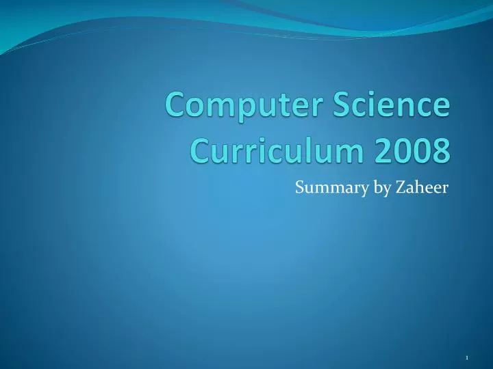 computer science curriculum 2008