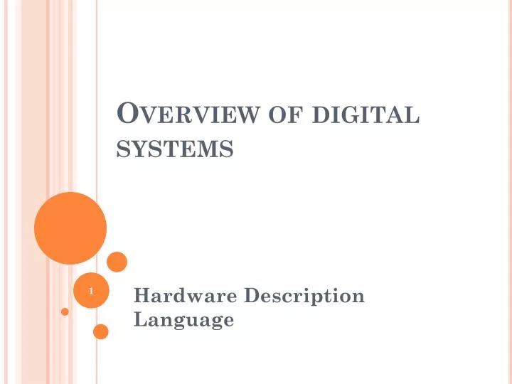 overview of digital systems
