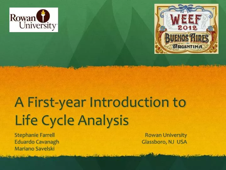 a first year introduction to life cycle analysis
