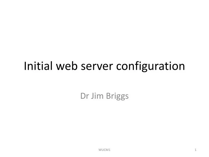 initial web server configuration
