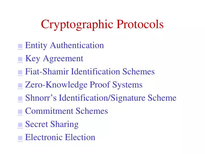 cryptographic protocols
