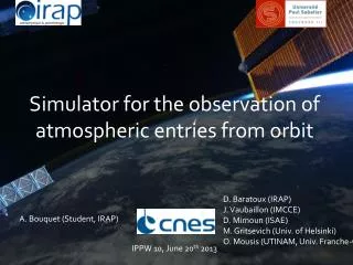 Simulator for the observation of atmospheric entries from orbit