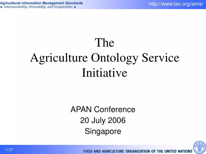 the agriculture ontology service initiative