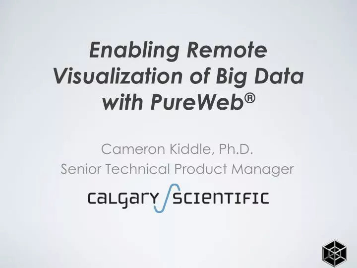 enabling remote visualization of big data with pureweb