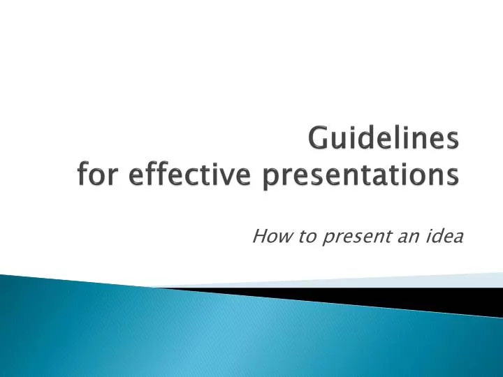 guidelines for effective presentations