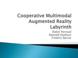 Cooperative Multimodal Augmented Reality Labyrinth