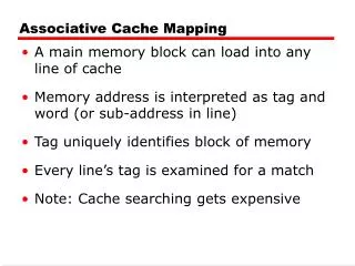 Associative Cache Mapping