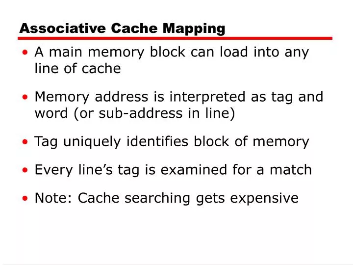 associative cache mapping