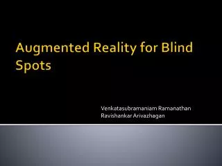 venkatasubramaniam ramanathan ravishankar arivazhagan