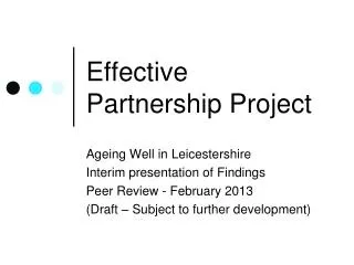 Effective Partnership Project