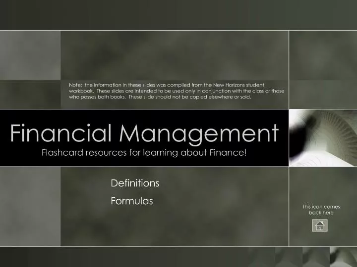 financial management flashcard resources for learning about finance