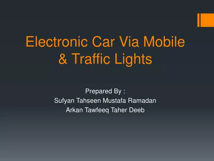 electronic car via mobile traffic lights