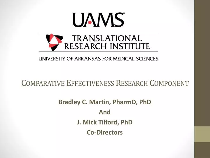 comparative effectiveness research component