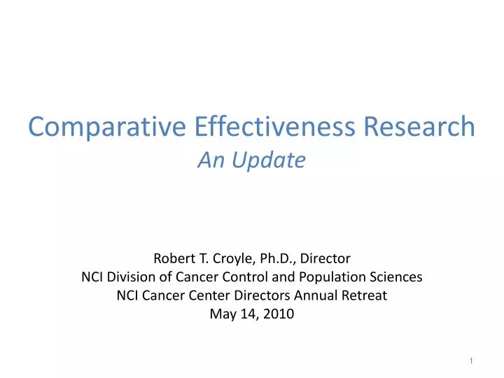 comparative effectiveness research an update