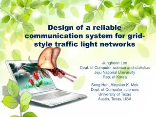 Design of a reliable communication system for grid-style traffic light networks