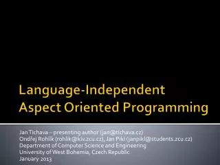 Language-Independent Aspect Oriented Programming