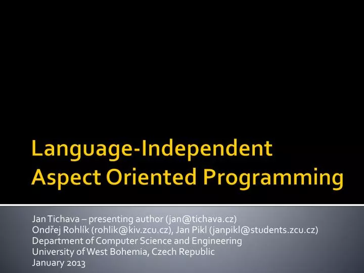 language independent aspect oriented programming
