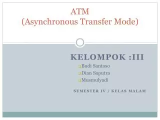 atm asynchronous transfer mode