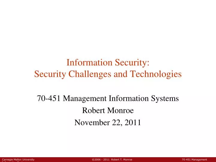 information security security challenges and technologies