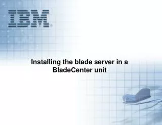 Installing the blade server in a BladeCenter unit