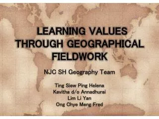LEARNING VALUES THROUGH GEOGRAPHICAL FIELDWORK