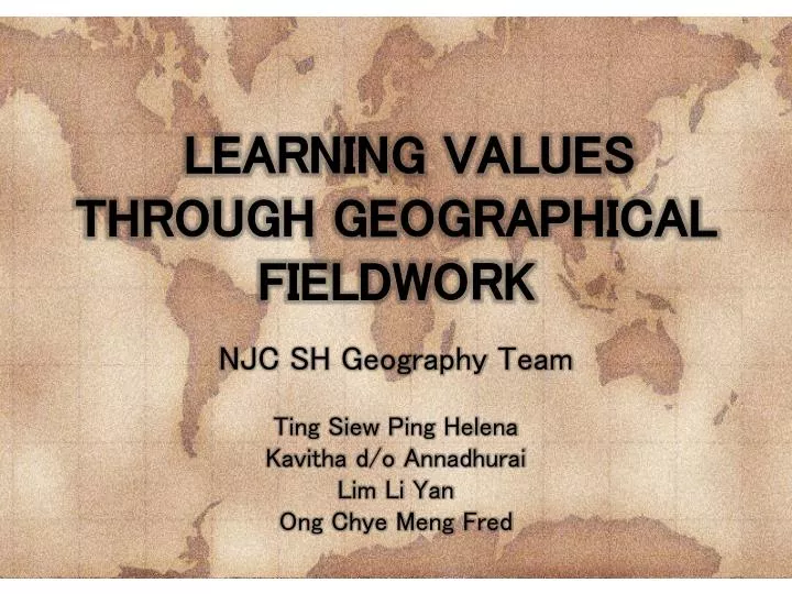 learning values through geographical fieldwork