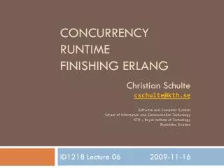 Concurrency Runtime Finishing Erlang