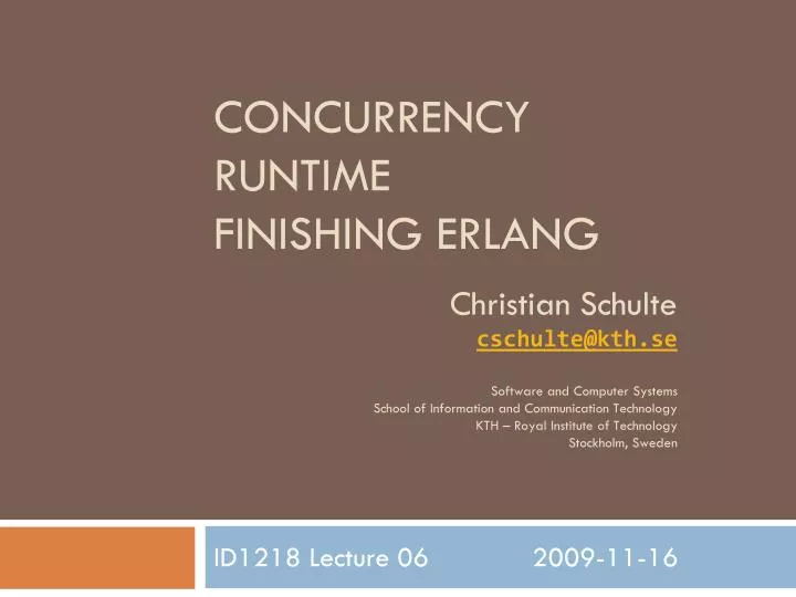 concurrency runtime finishing erlang