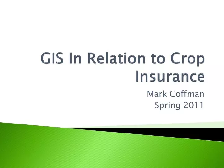 gis in relation to crop insurance