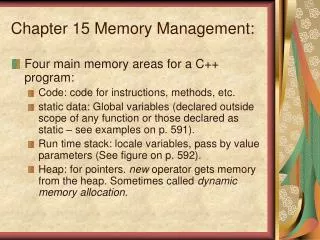 Chapter 15 Memory Management: